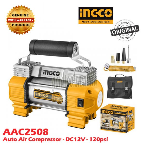 Compresor Auto 12 Volt 18amp Inflador Ingco Aac2508 120ps